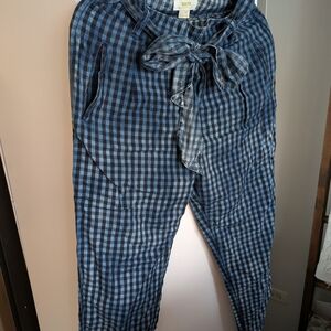 Anthropologie Blue and Black Gingham Pants